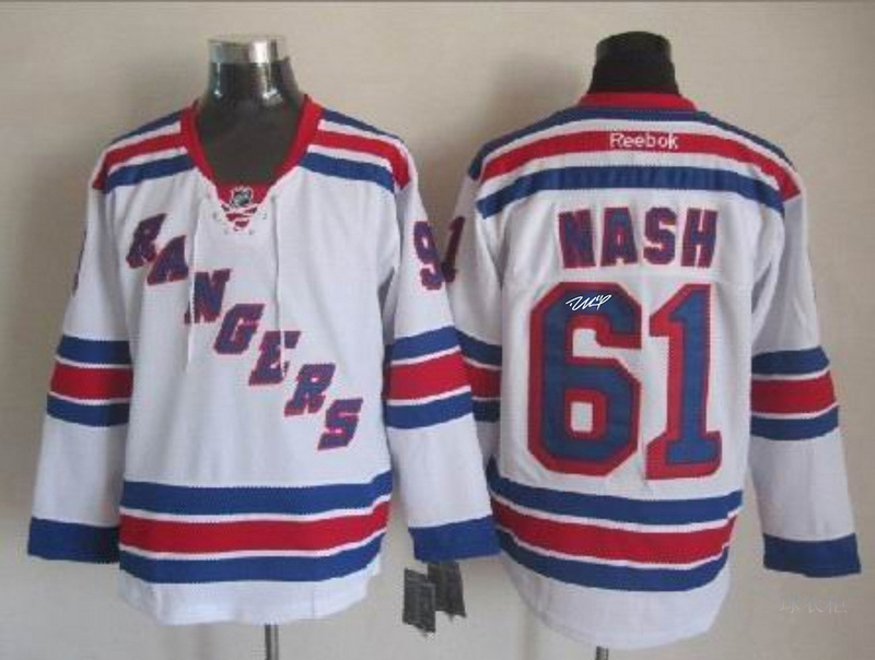 Rangers 61 Nash White Signature Edition Jerseys - Click Image to Close