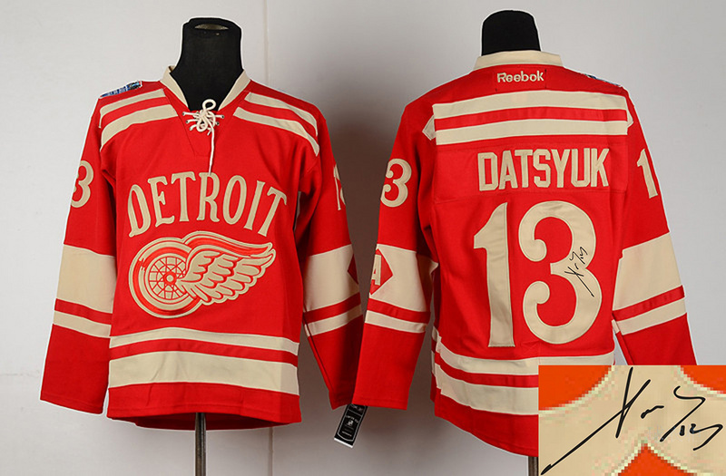 Red Wings 13 Datsyuk Red Winter Classic Signature Edition Jerseys - Click Image to Close