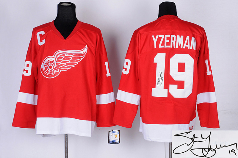 Red Wings 19 Yzerman Red Signature Edition Jerseys - Click Image to Close