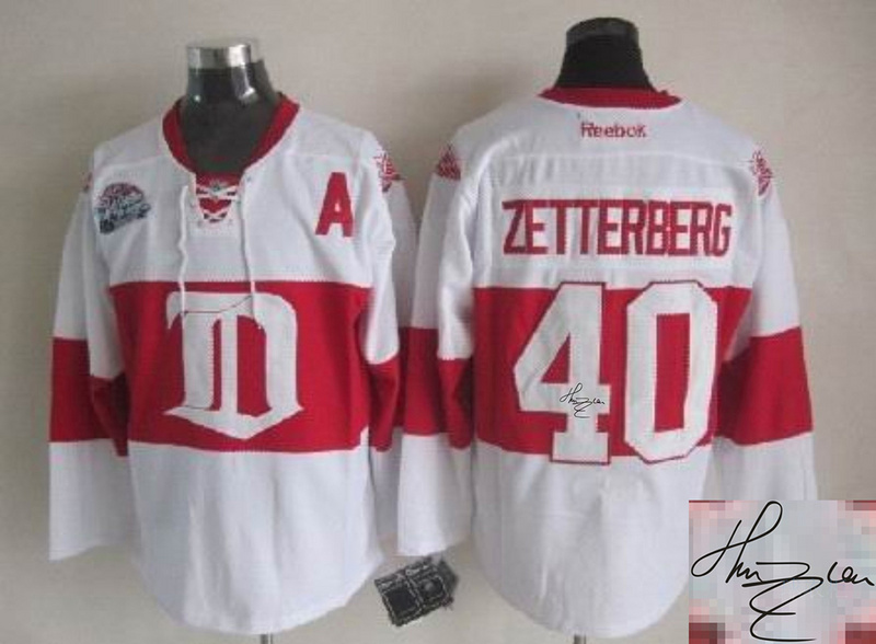 Red Wings 40 Zetterberg White Winter Classic Signature Edition Jerseys - Click Image to Close