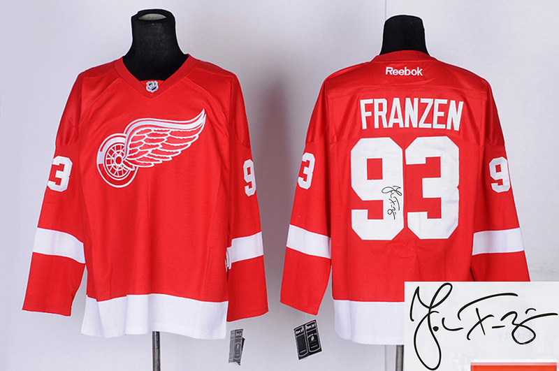 Red Wings 93 Franzen Red Signature Edition Jerseys - Click Image to Close