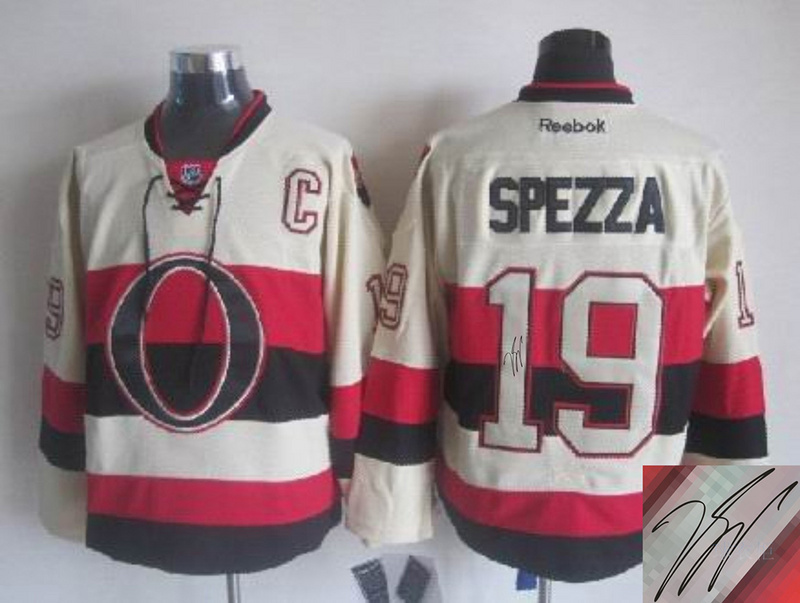 Senators 19 Spezza Cream Signature Edition Jerseys - Click Image to Close