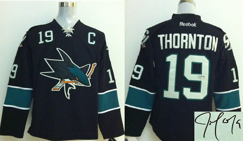 Sharks Thornton Black Signature Edition Jerseys