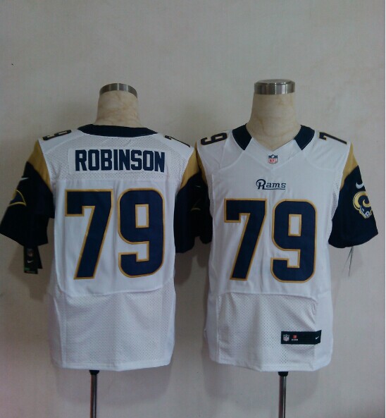 Nike Rams 79 Robinson White Elite Jersey