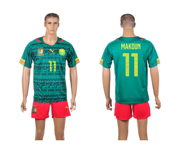 Cameroon 11 Makoun 2014 World Cup Home Soccer Jersey