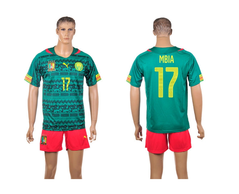 Cameroon 17 Mbia 2014 World Cup Home Soccer Jersey