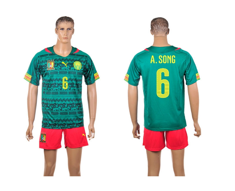 Cameroon 6 A.Song 2014 World Cup Home Soccer Jersey