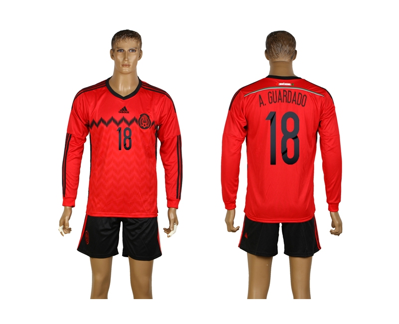 Mexico 18 A.Guardado 2014 World Cup Away Long Sleeve Jerseys