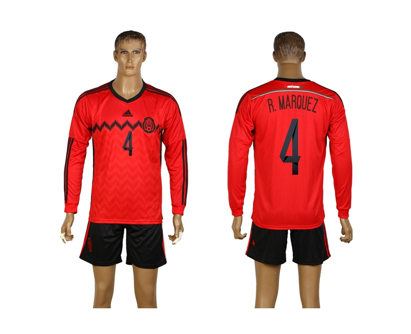 Mexico 4 R.Marquez 2014 World Cup Away Long Sleeve Jerseys