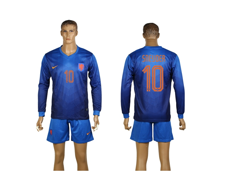 Netherlands 10 Sneijder 2014 World Cup Away Long Sleeve Jerseys Netherlands 10 Sneijder 2014 World Cup Away Long Sleeve Jerseys