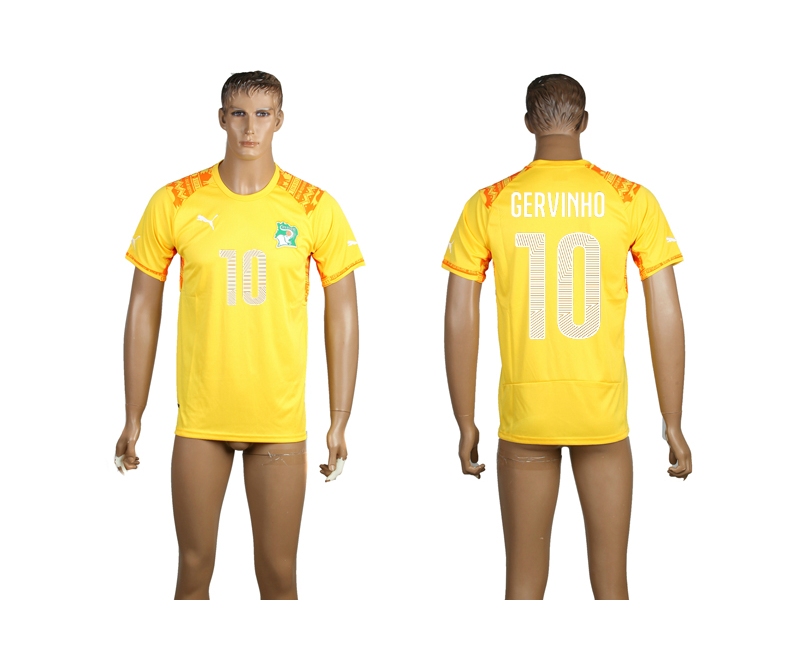 2014 World Cup Ivory Coast 10 Gervinho Home Thailand Jerseys