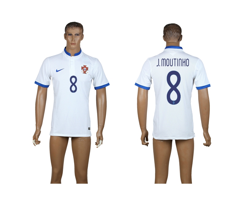 2014 World Cup Portugal 8 J.Moutinho Away Thailand Jerseys