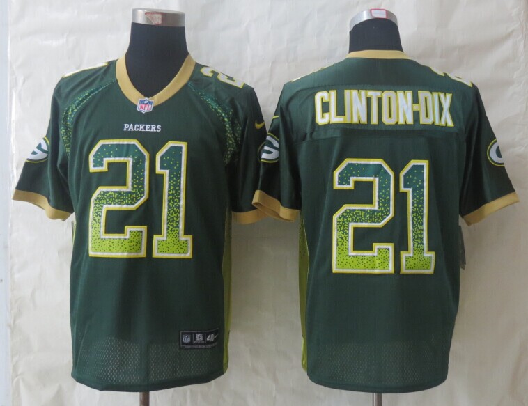 Nike Packers 21 Clinton Dix Green Drift Elite Jerseys