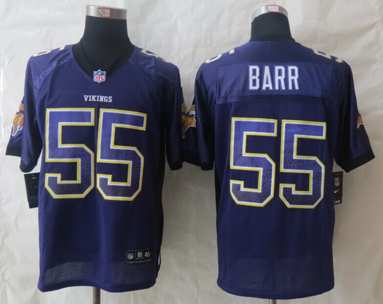 Nike Vikings 55 Barr Purple Drift Elite Jerseys