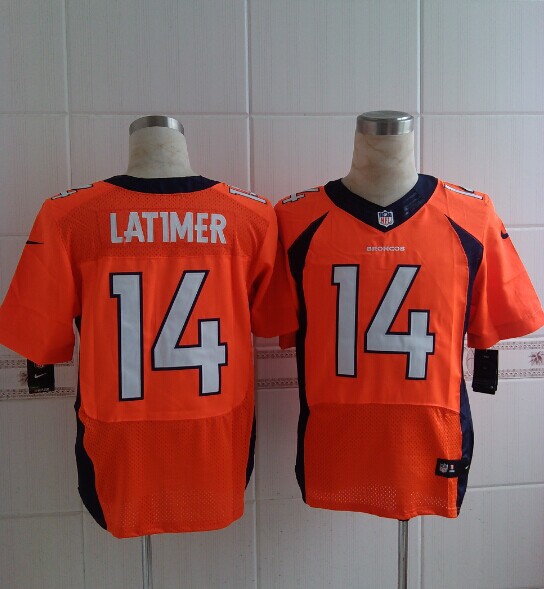 Nike Broncos 14 Latimer Orange Elite Jerseys