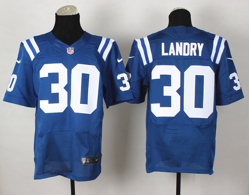 Nike Colts 30 Landry Blue Elite Jersey