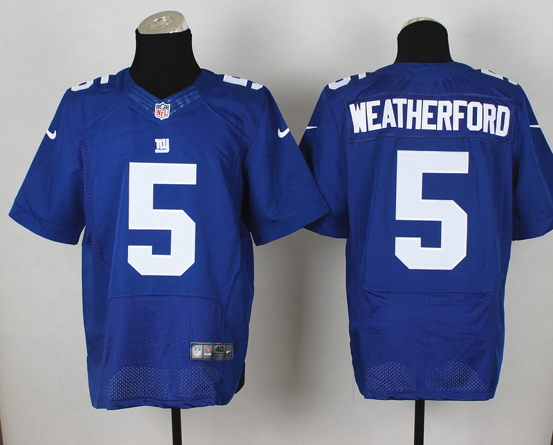 Nike Giants 5 Weatherford Blue Elite Jersey Nike Giants 5 Weatherford Blue Elite Jersey