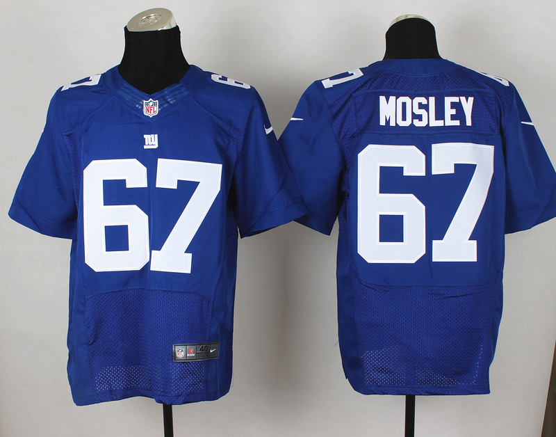 Nike Giants 67 Mosley Blue Elite Jersey