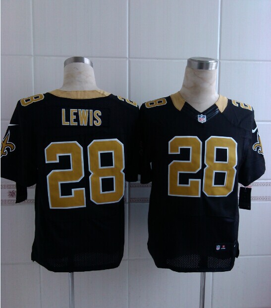 Nike Saints 28 Lewis Black Elite Jerseys