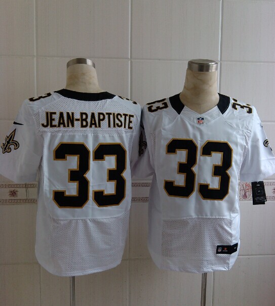 Nike Saints 33 Jean-Baptiste White Elite Jerseys