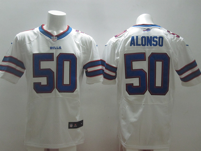 Nike Bills 50 Alonso White Elite Jerseys