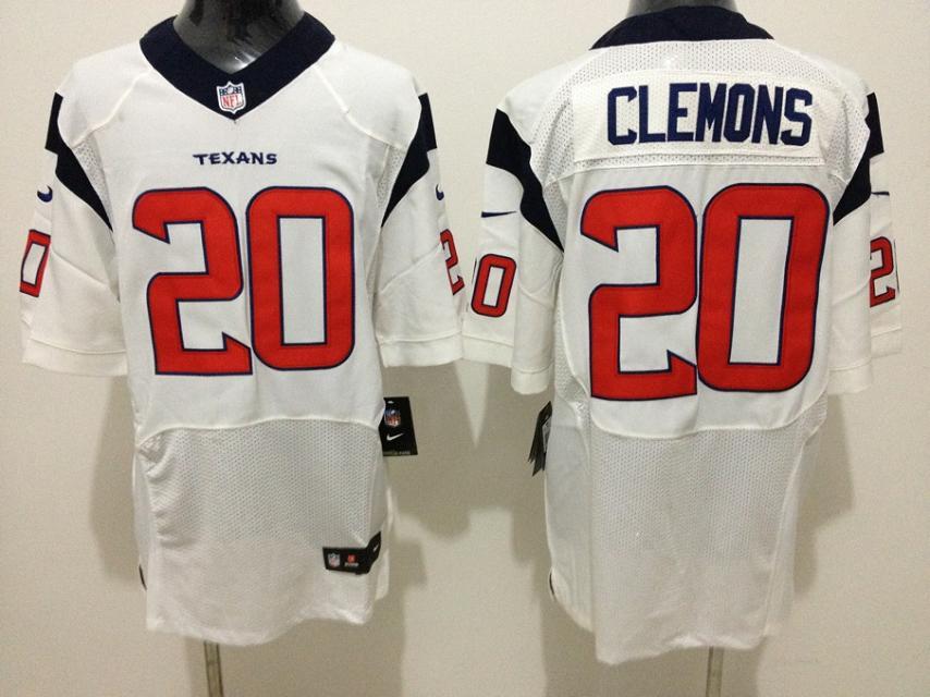 Nike Texans 20 Clemons White Elite Jerseys