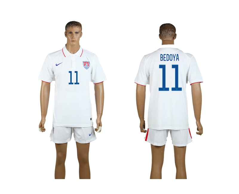USA 11 Bedoya 2014 World Cup Home Soccer Jersey