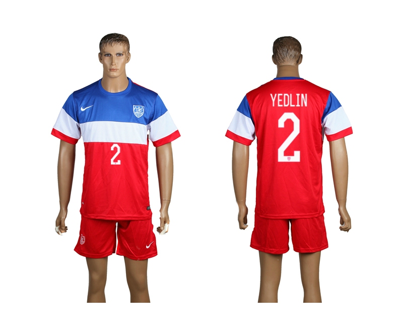 USA 2 Yedlin 2014 World Cup Away Soccer Jersey