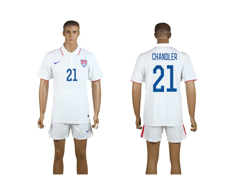 USA 21 Chandler 2014 World Cup Home Soccer Jersey USA 21 Chandler 2014 World Cup Home Soccer Jersey