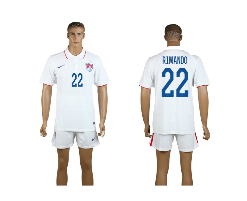 USA 22 Rimando 2014 World Cup Home Soccer Jersey