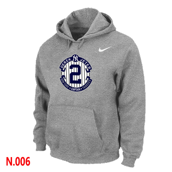 Nike Derek Jeter New York Yankees Final Season Commemorative Logo Pullover Hoodie Lt.Grey