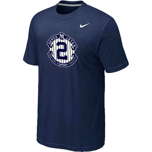 Nike Derek Jeter New York Yankees Final Season Commemorative Logo T-Shirt D.Blue