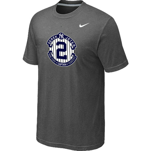 Nike Derek Jeter New York Yankees Final Season Commemorative Logo T-Shirt D.Grey