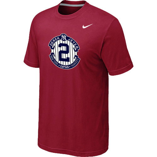 Nike Derek Jeter New York Yankees Final Season Commemorative Logo T-Shirt Red