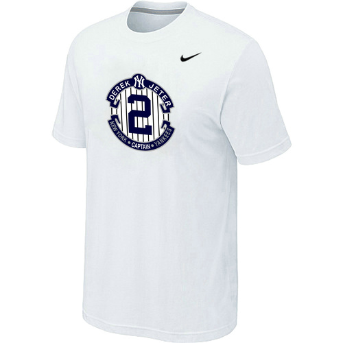 Nike Derek Jeter New York Yankees Final Season Commemorative Logo T-Shirt White