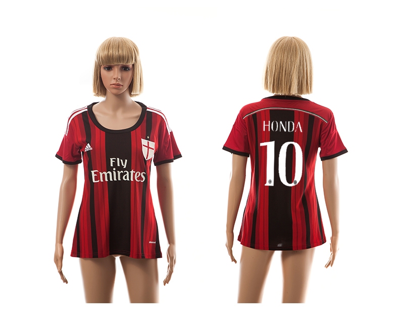 2014-15 AC Milan 10 Honda Home Women Jerseys