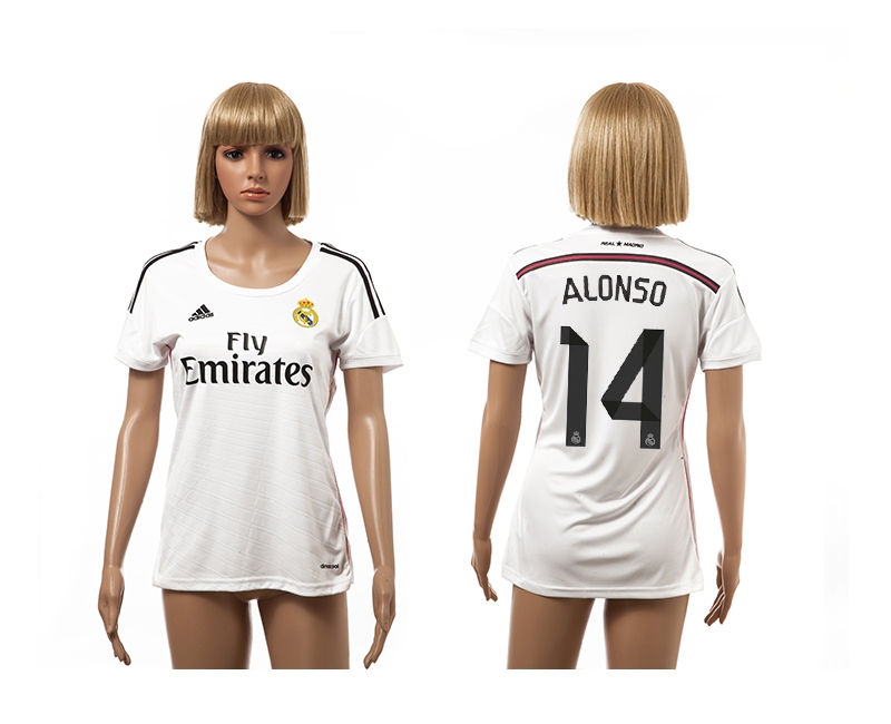 2014-15 Real Madrid 14 Alonso Home Women Jerseys