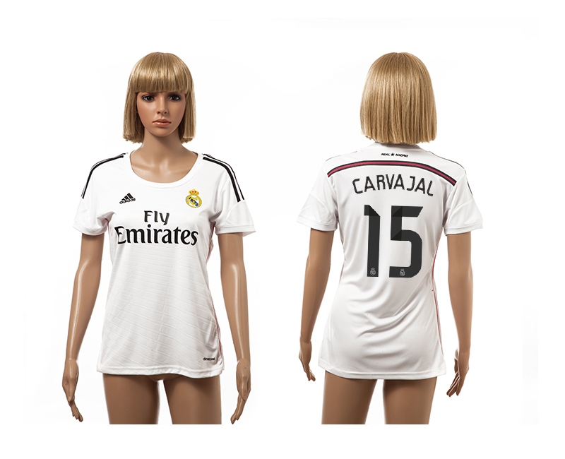 2014-15 Real Madrid 15 Carvajal Home Women Jerseys