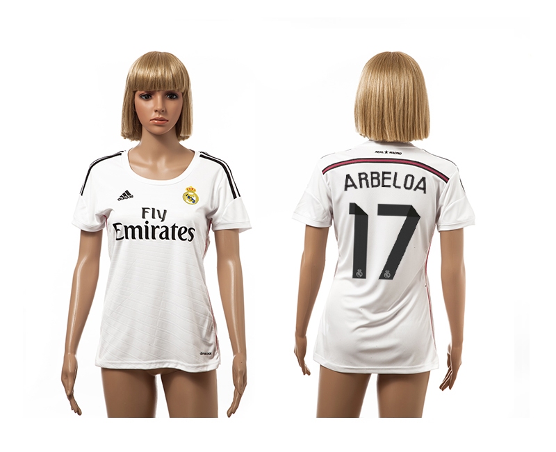 2014-15 Real Madrid 17 Arbeloa Home Women Jerseys