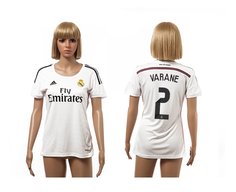 2014-15 Real Madrid 2 Varane Home Women Jerseys