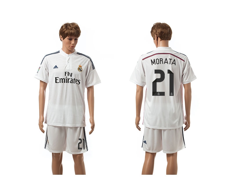 2014-15 Real Madrid 21 Morata Home Jerseys