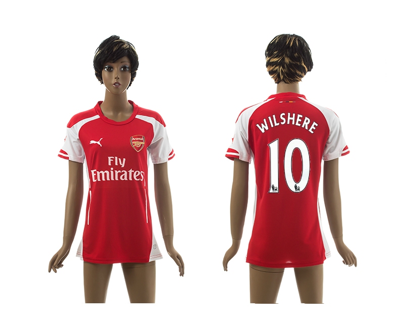 2014-15 Arsenal 10 Wilshere Home Women Jerseys