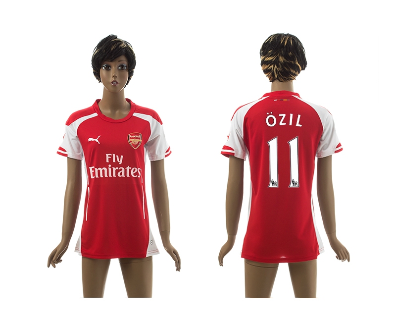 2014-15 Arsenal 11 Ozil Home Women Jerseys - Click Image to Close