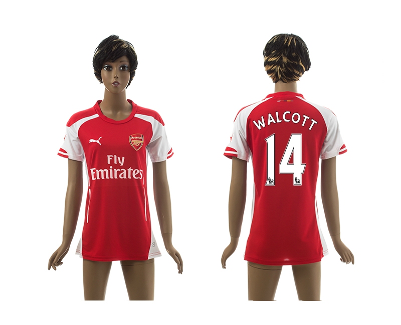 2014-15 Arsenal 14 Walcott Home Women Jerseys