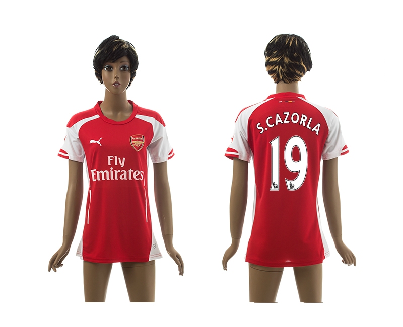 2014-15 Arsenal 19 S.Cazorla Home Women Jerseys