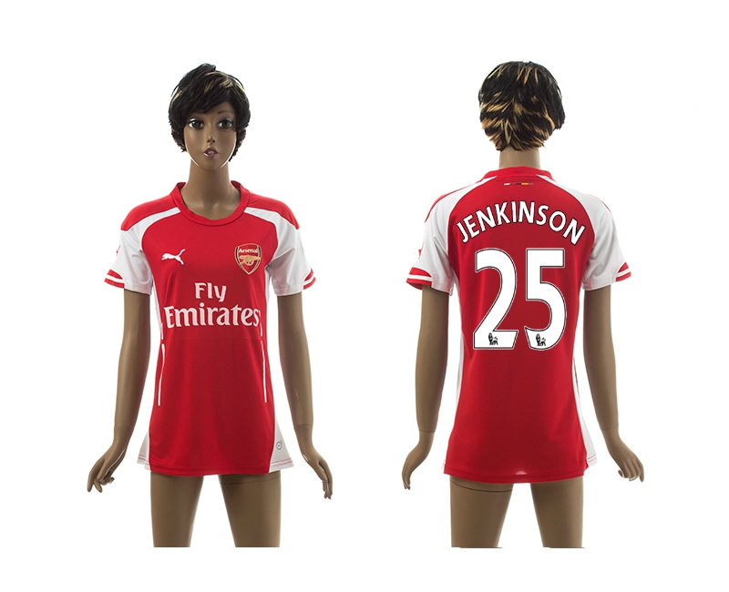 2014-15 Arsenal 25 Jenkinson Home Women Jerseys