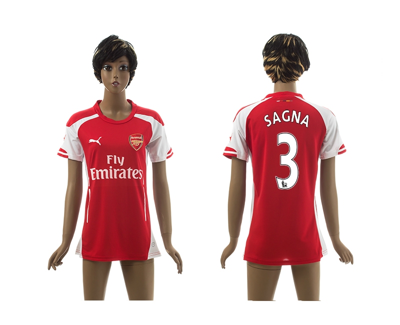 2014-15 Arsenal 3 Sagna Home Women Jerseys