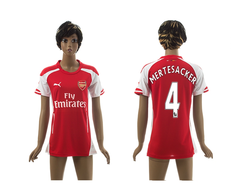2014-15 Arsenal 4 Mertesacker Home Women Jerseys