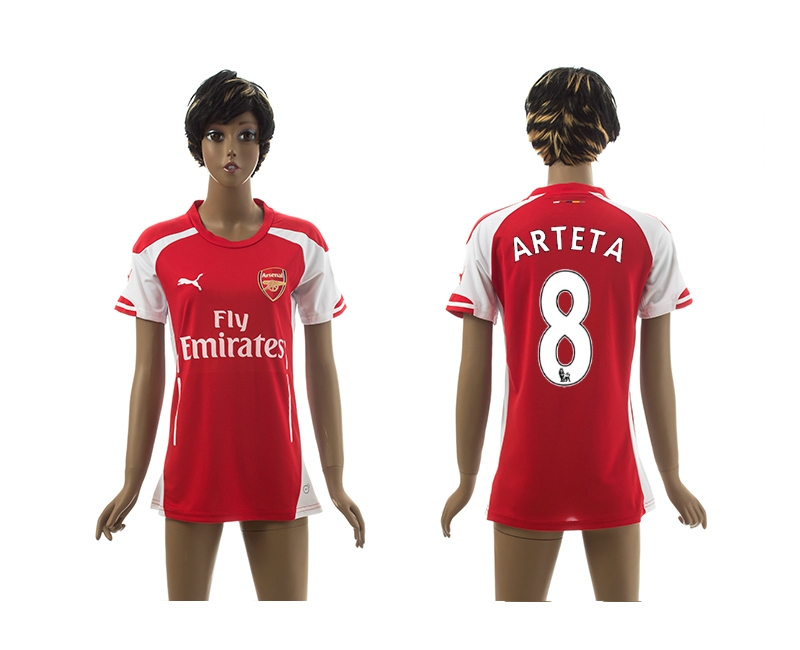 2014-15 Arsenal 8 Arteta Home Women Jerseys