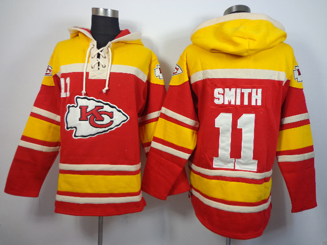 Nike Chiefs 11 Alex Smith Red All Stitched Hooded Sweatshirt